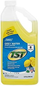 Camco TST Lemon Scent RV Grey Water Odor Control, Stops Sink Trap Odors, For Use In Drains, Sink Traps and Waste Vents, Treats up to 8 - 40 Gallon Holding Tanks (32 Ounce Bottle)
