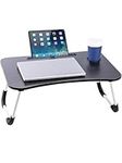 Youyijia Laptop Bed Table 60 x 40 x 28cm Laptop Table Stand with Foldable Legs& Cup Slot Notebook Stand Computer laptop tray for Sofa Bed (Black)