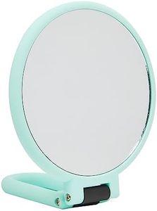 Glamlily Small Green Handheld 10x Magnifying Mirror for Makeup, Travel (9.5x5.3 in)