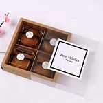 15 Packs Cupcake Boxes with Inserts and Display Windows,Brown Kraft Treats Gift Boxes,Cupcake Containers for Baking Pastries Goodies Biscuits(4 Lattices)