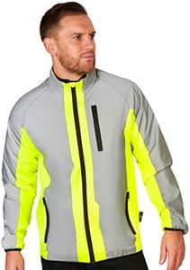 BTR Hi Vis Reflective Cycling & Running Jacket. Fits Men & Women. High Visibility (Hi Viz) & VERY Reflective Outdoor Sports Jacket