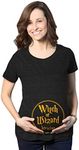 Maternity Witch Or Wizard Brewing Tshirt Funny Halloween Pregnancy Tee (Heather Black) - S