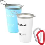 Burtrail Collapsible Running Cup,Ultralight Protable Running Water Cup for Trail Running,Ultramarathon,Backpacking,Camping-BPA Free,200 ml/6.8 oz-2Pack, SkyBlue & White