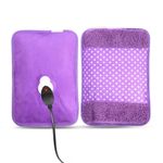 ORANCLE CARE Extreme Heating Gel Bag, Velvet Hot Water Bags for Pain Relief, Heating Pad - Heat Pouch Water Bottle Bag, Electric Hot Water Bag For Period Cramps, Pain Relief in Shoulder, Back, Neck (Purple)