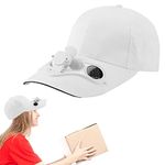 Fan Hat Solar Powered Fan Caps Cooling Fan to Cool Face in Hot Sun for Fishing Outdoor,with Fan Outdoor Hat, The Cooling Fan for Golf Baseball Sport White