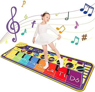 Fivegoes Piano Mat，43.3" X 14.2" Musical Dance Mat with 8 Instrument Sounds Piano Mat for Early Learning, Toddlers Touch Play Dancing Mat Toy for 1 2 3 Year Old Girls Boys Gifts