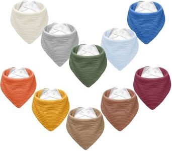 NISXABEBE Muslin Baby Bibs,Soft Triangular Baby Bandana Drool Bibs for Baby Boy Girl,Solid Colors Bib for Drooling Teething