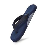 YOHO ArchFlex orthopedic slippers for women | Arch support for pain relief | Soft, Anti-Skid, lightweight | comfortable padded straps flip flops for Everyday | Mystery Blue - UK 6