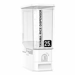 TAYAMA 55 lbs. Capacity Rice Dispenser Grain Storage Container,White