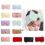 Baby Girls Elastic Bows Headbands Newborn Essentials Handmade stretchy hairbands Soft Nylon Hair Accessories for Infant Toddlers