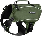 OneTigris Y-Shaped Dog Backpack with Handle, Pockets & No Pull D-Rings, Lightweight Hiking Gear for Dogs Hunting Camping Travel (Large, Green)