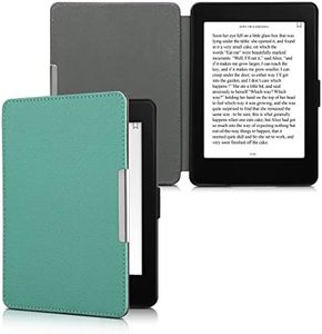 kwmobile Case Compatible with Amazon Kindle Paperwhite - Nylon Protective e-Reader Cover Folio Book Style Case - Mint