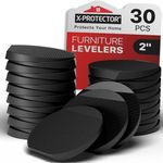 X-Protector Furniture Levelers - 30 PCS 2" - Black Rubber Shims for Leveling - Multi-Purpose Furniture Leveling Feet to Prevent Furniture from Wobbling - Good for All Kinds of Furniture!