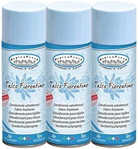 HygienFresh Talco Fiorentino – Spray desodorante profesional para tejidos de ambiente de coche, cajones, zapatos, armario, perfume, hotel, gimnasio, accesorios para la colada – 3 unidades de 400 ml