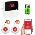 Daytech WiFi Smart Caregiver Pager Call Button Alarm System for Seniors Wireless S0S Emergency Buttons Calling Alert System, 2 Panic Buttons 1 Receiver(only Supports 2.4GHz Wi-Fi)