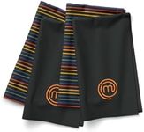 MasterChef Tea Towels for Kitchen, Premium Cotton Tea Towels Pack of 4, Kitchen Towel Set with Official Show Logo & Hanging Loop, Machine Washable, Highly Absorbent for Drying & Cleaning, Vivid