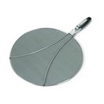 Amco 13" Splatter Screen with Foldable Handles - Stainless Steel Odor Absorber, Dishwasher Safe Versatile Kitchen Tool for Pans of All Sizes - Prevents Messy Splatters