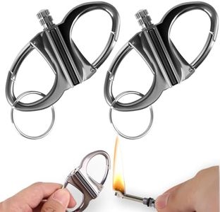 Keychain Lighter, Permanent Match Infinity Kerosene Refillable Lighter, Gift Outdoor Emergency Life Saving Equipment(2pc)