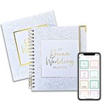 Award Winning Luxury White and Gold UK Wedding Planner Engagement Gift for Brides and Grooms. A Beautiful Complete Organiser Diary with Matching Gift Box and Complementary Smartphone App