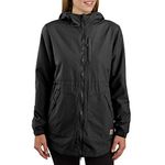 Carhartt Women's Rain Defender Relaxed Fit Lightweight Coat, Black, 1X