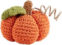 Mud Pie Mini Crochet Dble Leaf Stuffed Pumpkins, Orange