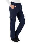 BGOWATU Women's Waterproof Windproof Outdoor Snow Ski Hiking Pants Fleece Lined Warm Insulated Cargo Pants with 6 Pockets Navy Size XXL