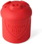 Talisman Designs Bacon Bin Grease Strainer & Collector | XL Size | Family Friendly Kitchen Tools | Fun & Functional Silicone Grease Container | Holds up to 2 Cups | Red