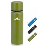 Santeco Vacuum Flask 500ml - Stainless Steel Double Walled Vacuum Insulated Travel Coffee Flask, Water Bottle for 12hrs Hot/24hrs Cold Drinks-Green