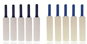 Show Piece Cricket Bats Miniature Autograph Cricket bat use for Autograph and Gift Purpose Pack of 10 (5 Blue Grip and 5 Black Grip Handle Combo Pack)(They Can't be Used for Paying Cricket)