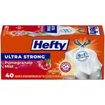 Hefty Ultra Strong Tall Kitchen Drawstring Trash Bag, Pomegranate Mist, 40 Count