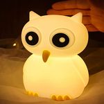 ZKLiLi Owl Night Light for Kids, Cute Animal Night Lamp for Nursery,Squishy Silicone Owl Touch Lights,Portable with USB Rechargeable, Gifts for Baby Girls and Boys Nightlight (Owl)