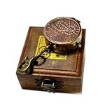 Sailor's Art Not All Those Who Wander are Lost Quote Antique Brass Compass 2" with Shesham Wooden Box,Gifting Compass,Vintage Product Antique Home Décor Item, Ideal Gifts