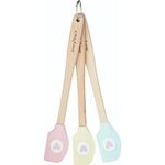 KitchenCraft Sweetly Does It Small Silicone Spatulas for Baking, Floral Design, 3 Piece Mini Spatula Set