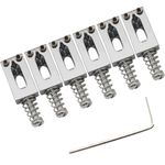 6Pcs Stainless Steel Guitar Bridge Saddle, 10.5mm Electric Guitar Bridge Saddle Sturdy Timbre Improvement Precise Tuning Exquisite Standard Size Zinc Alloy for Strat Tele 6 String Guitar