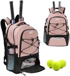 WOLT Tennis Bag - Large Tennis Racket Backpack for Men & Women - Ventilated Shoe Compartment - Holds 2 Rackets