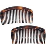 Camila Paris AD66/2 French Side Combs Large Curved Tortoise Shell French Twist Hair Combs Decorative, Strong Hold Hair Clips for Women Bun Chignon Up-Do Styling Girls Hair Accessories, Made in France