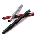 Port Designs Aluminium Pencil Shaped Easy Grip Stylus - Universal For All Touchscreen Devices, in Metallic Red, Black & Silver - 3 Pack