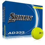 Srixon AD333 11 - High-Performance Distance and Speed Golf Balls - Low Compression - For Consistency and Control - Alignment Line - Premium Golf Accessories and Golf Gifts, Yellow