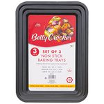 Betty Crocker Non-Stick Baking Tray Set 3 Pack