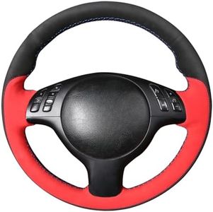 MEWANT Customized Hand Stitched Suede Steering Wheel Cover Wrap for BMW 3 Series E46 E46/5 2004-2005/5 Series E39 2002-2003 / M3 2001-2006 / M5 2000-2003