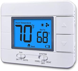 Aowel Non Programmable Thermostat for Home 1 Heat/ 1 Cool Single-Stage System, with Room Temperature & Humidity Monitor (LCD Blue Backlit Screen)