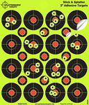 25 Pack - (400) 2" "Stick & Splatter" Adhesive Splatterburst Target - Instantly See Your Shots Burst Bright Florescent Yellow Upon Impact!