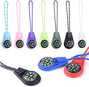 LongSLong Mini Compass for Kids Compass Keychain，Button Compass Bulk Kit，Paracord Hiking Survival Small Compasses，Kids Scout Compass 10pcs