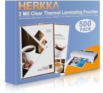 HERKKA 500 Pack Laminating Sheets, Holds 8.5 x 11 Inch Sheets, 3 Mil Clear Thermal Laminating Pouches 9 x 11.5 Inch Lamination Sheet Paper for Laminator, Round Corner Letter Size