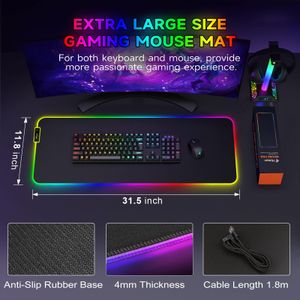 Hcman RGB Large Gaming Mouse Pad – Extended LED Soft Desk Mat