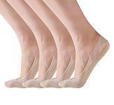 RIIQIICHY No Show Socks Women Low Cut Liner Non-Slip Thin Causal Line for Flats Boat 4 to 6 Pack, Shoe-Size6-10, 4nude