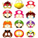 ZYOZIQUE MARIO Theme Birthday Party Favors/Kid Theme Birthday Masks/Mario Masks Props Mario Theme Party Decorations Favor Supplies (12 PCS)