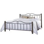 Hillsdale Dumont Metal King Bed with Double Arched Scroll Design and Wood Posts, Textured Black and Brushed Charcoal