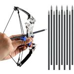 Large Archery Bow Set Right Hand Mini Compound Bow Mini Hunting Bow Metal Material Catapult RH/LH for Hunting Shooting Practice Archery Entertainment Fun