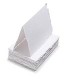 WANDERINGS Handmade White Deckle Edge Blank Greeting Cards - Folded to 13x18 cm - Pack of 25 - Writers, Artists, Crafters - Thank Yous, Invitations, Menus, Greeting Cards, Notes - Thick 150 GSM